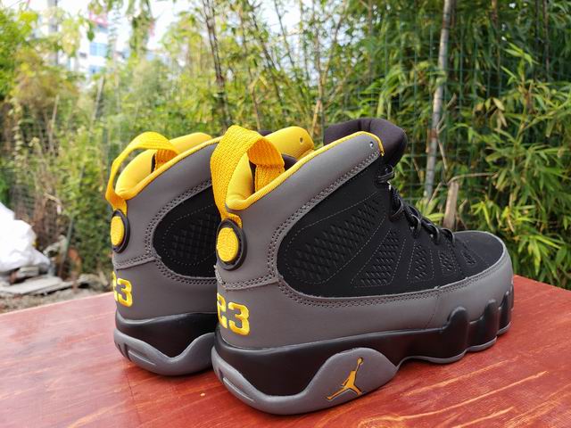 Air Jordan 9 AJ IX Men's Basketball Shoes Black Grey Yellow